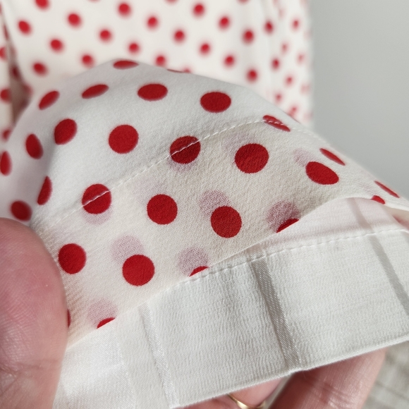 ST. JOHN COLLECTION pleated silk polka dot skirt - Picture 5 of 11